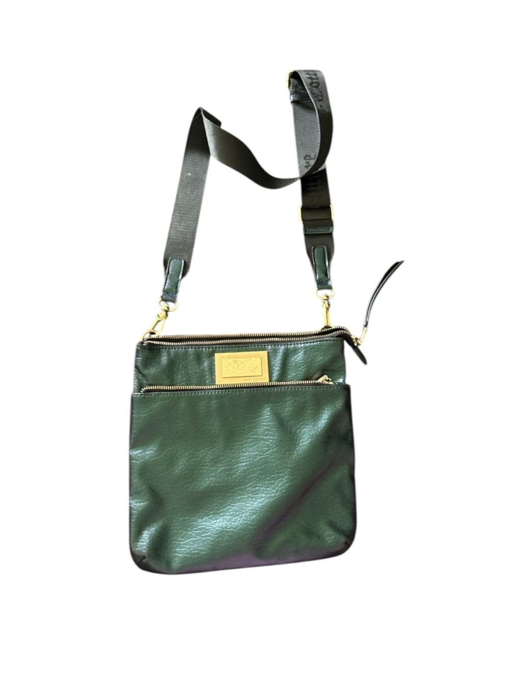 Green / purple Crossbody Bag by - Adjustable Strap, Gold Hardware